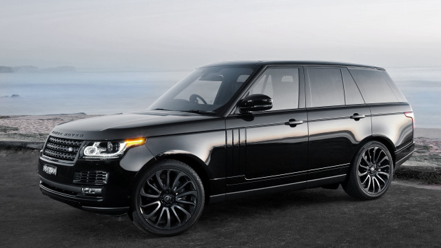 Black range rover ocean cliff free wallpaper - medium preview image