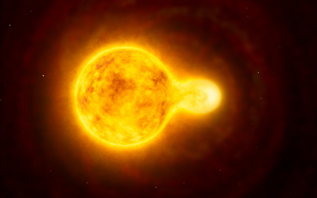 Bright yellow starry sky moon free wallpaper - medium preview image