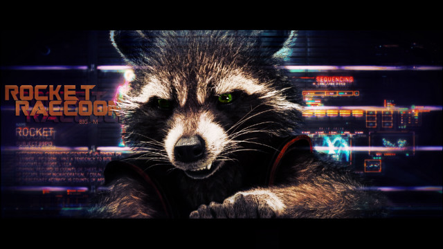 Raccoon rocket background words chest free wallpaper - medium preview image