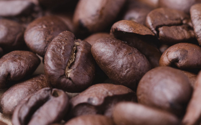 Coffee beans table cloth hyperrealism free wallpaper - medium preview image