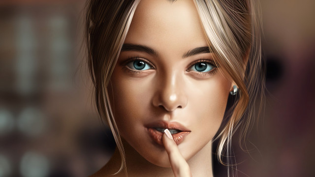 Woman cigarette blue eyes red free wallpaper - medium preview image