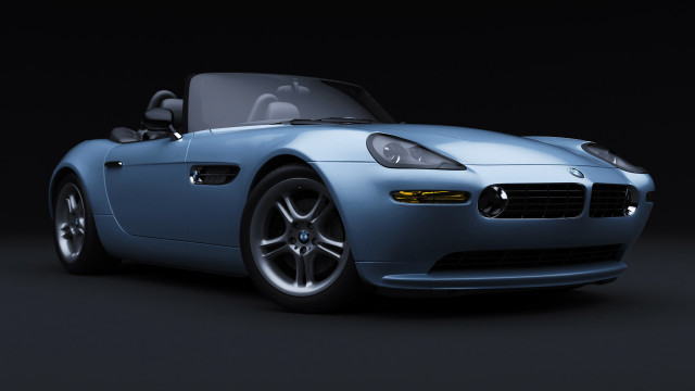 Blue sports car dark room #3 free wallpaper - medium preview image