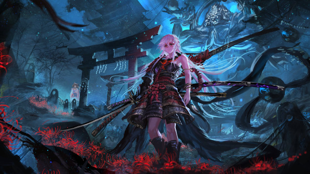 Fantasy woman sword demon armor #3 free wallpaper - medium preview image