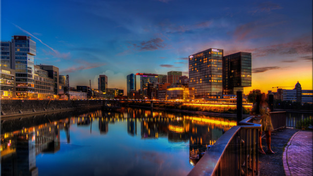 Bridge river night cityscape tokyo free wallpaper - medium preview image