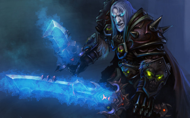Man glowing sword dark room free wallpaper - medium preview image