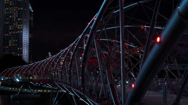 Bridge lights night cityscape starry free wallpaper - medium preview image