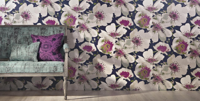 Flemish baroque floral chair purple free wallpaper - medium preview image