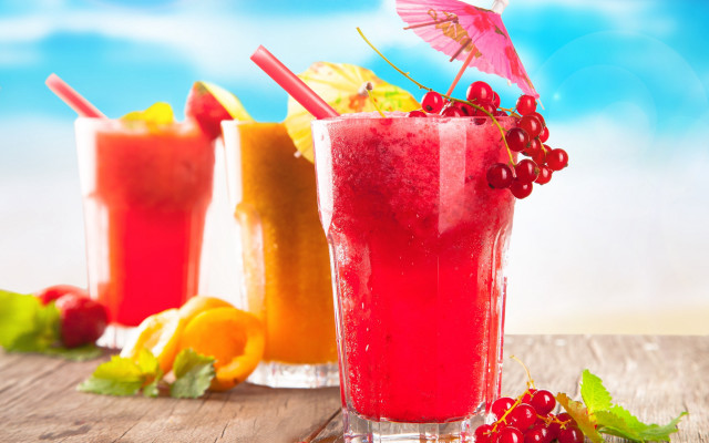 Fruit glasses summer beach umbrella free wallpaper - medium preview image