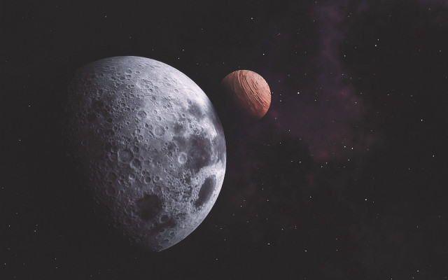 Planets stars moon night sky free wallpaper - medium preview image