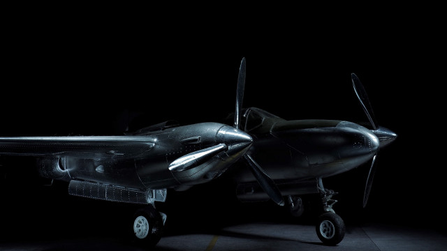 Small airplane dark lights open free wallpaper - medium preview image
