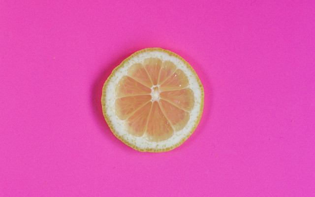 Grapefruit halved fauvism fluorescent pink free wallpaper - medium preview image