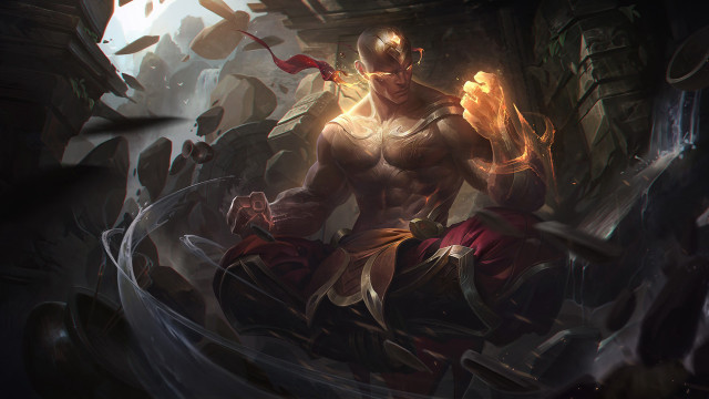 Man armor sword cave light free wallpaper - medium preview image