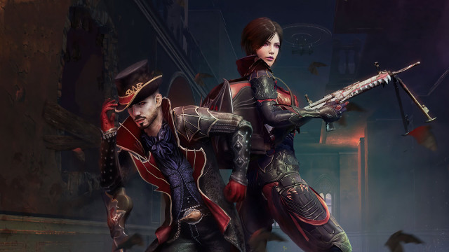 Gothic steampunk costumes swords bird free wallpaper - medium preview image