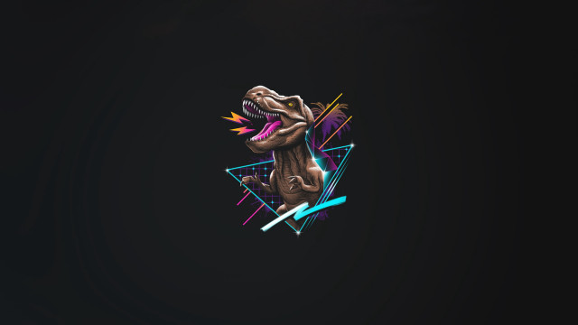 Dinosaur tshirt lightning glowing vector free wallpaper - medium preview image