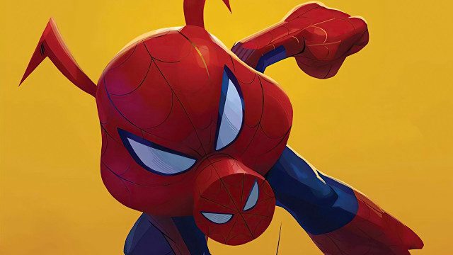 Spiderman flying arms wide eyes free wallpaper - medium preview image
