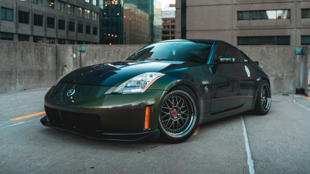 Green sports car parking meter free wallpaper - medium preview image