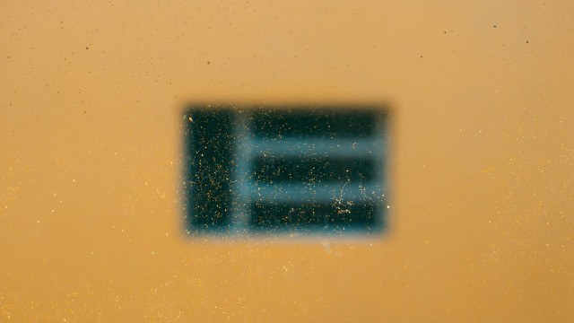 Blue window yellow wall night free wallpaper - medium preview image