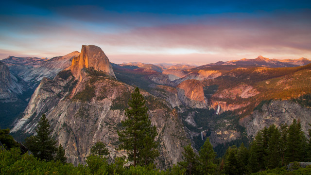 Mountain range sunset clouds forest #3 free wallpaper - medium preview image