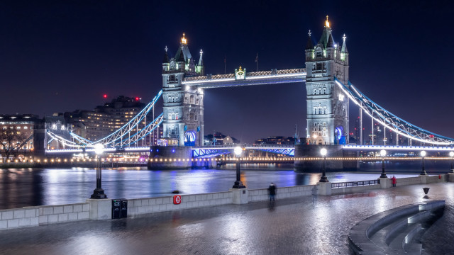 Austin bridge night city lights free wallpaper - medium preview image