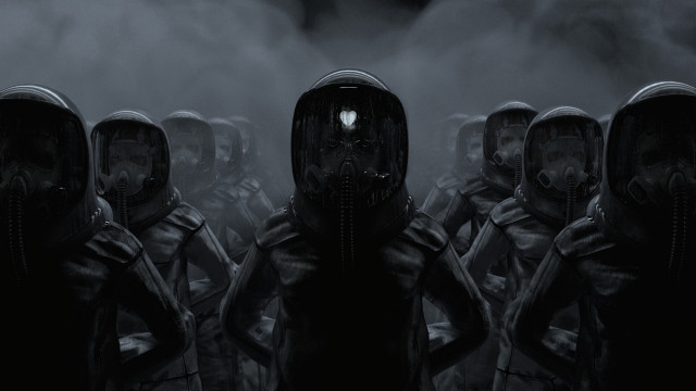 Dystopian antipodeans gas masks fog free wallpaper - medium preview image