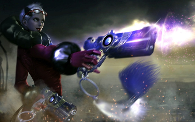 Man gun cat lightning battle free wallpaper - medium preview image