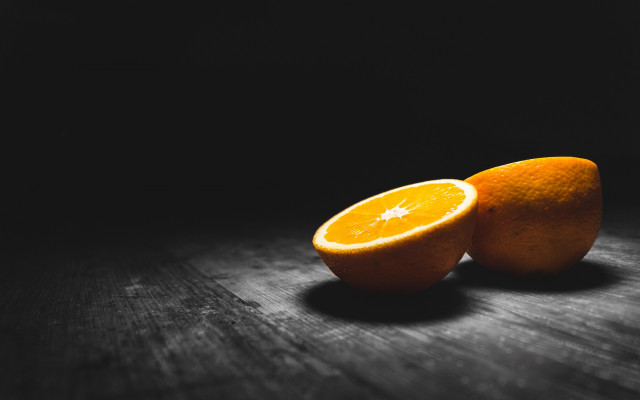 Orange halved whole table dark free wallpaper - medium preview image
