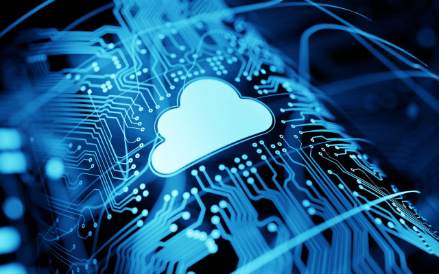 Cloud circuit blue glowing magic free wallpaper - medium preview image