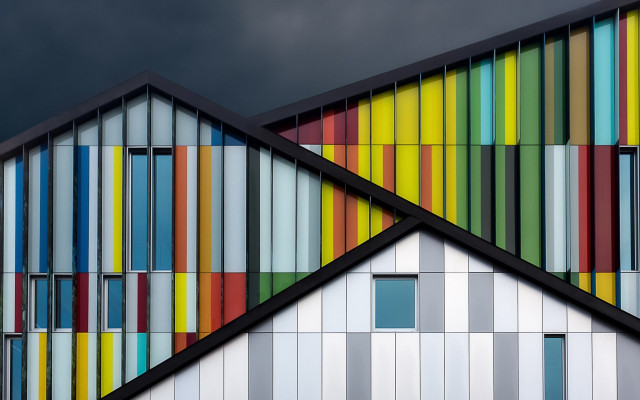 Multicolored building dark sky bauhaus free wallpaper - medium preview image