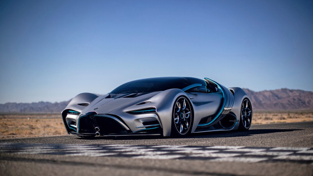 Silver sports car desert mountains #7 free wallpaper - medium preview image