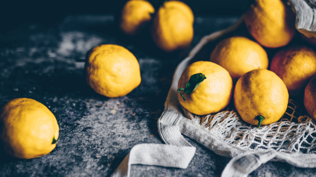 Lemons bag stilllife food photography free wallpaper - medium preview image