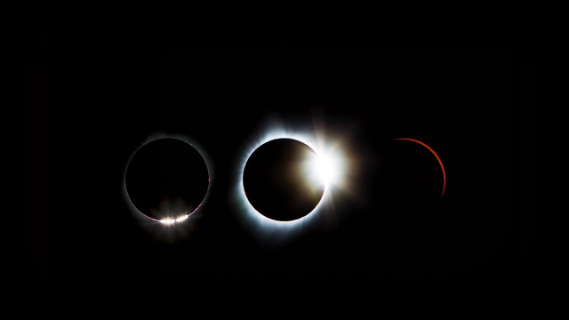 Solar eclipse bright spots moonlight free wallpaper - medium preview image