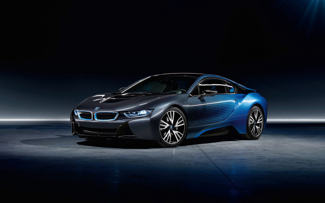 Blue car spotlight dark room free wallpaper - medium preview image