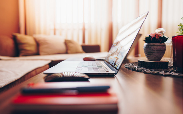 Laptop desk flower pot living free wallpaper - medium preview image