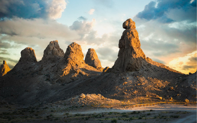 Desert rocks cloudy sky matte free wallpaper - medium preview image