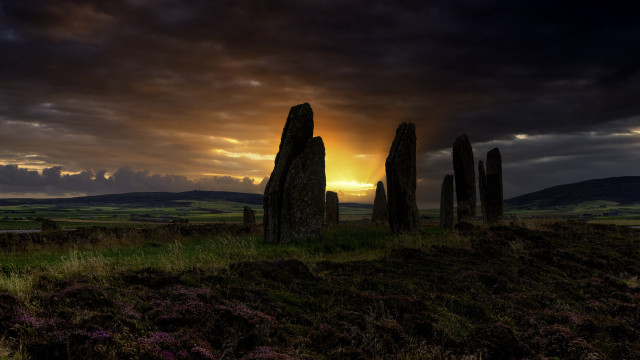 Sunset field rock formation gothic free wallpaper - medium preview image