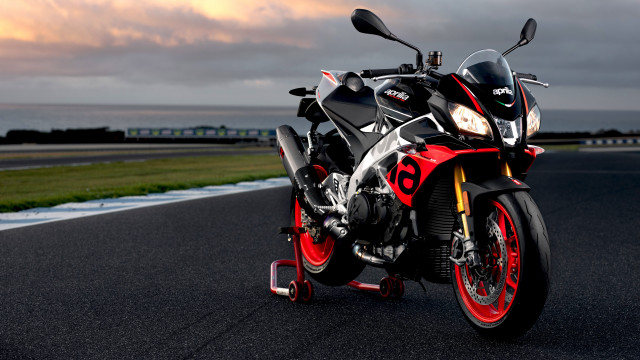 Motorcycle road field cloudy sky free wallpaper - medium preview image