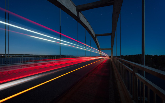 Bridge light night milkyway star free wallpaper - medium preview image