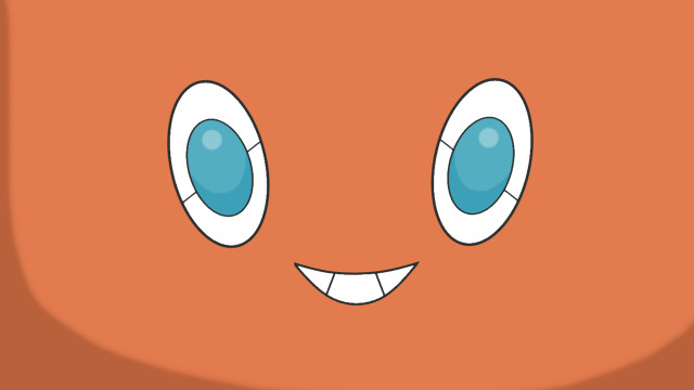 Cartoon face big eyes smile free wallpaper - medium preview image