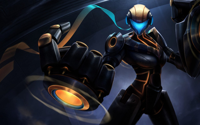 Robot holding object dark room free wallpaper - medium preview image