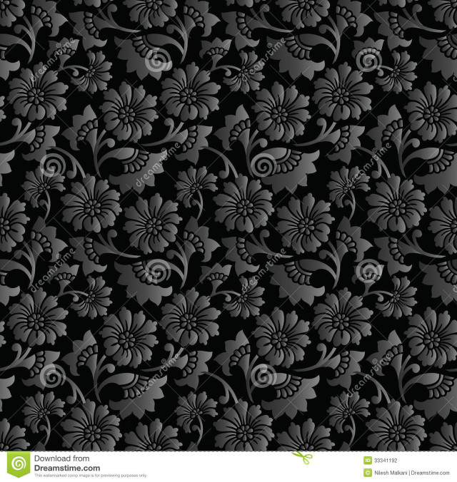 Black white floral background design free wallpaper - medium preview image