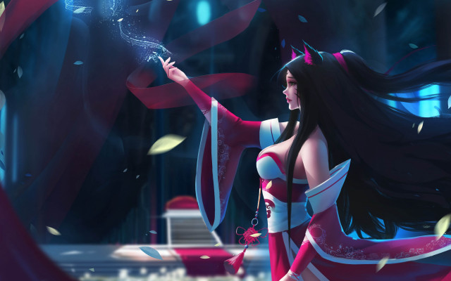 Ahri vastaya fox ears bare free wallpaper - medium preview image