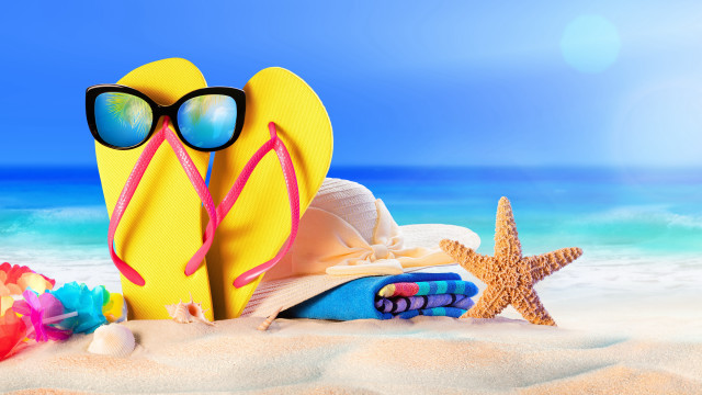 Flipflops starfish sunglasses beach summer free wallpaper - medium preview image