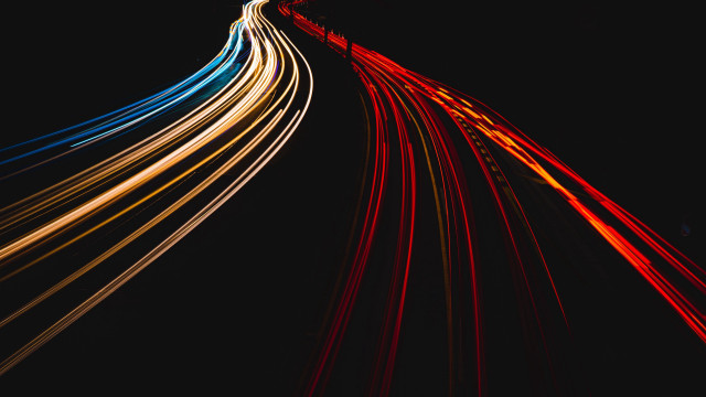 Highway night longexposure light trails free wallpaper - medium preview image