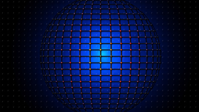 Blue grid holography astronaut fireworks free wallpaper - medium preview image