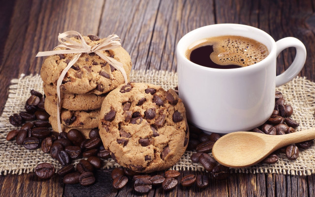 Coffee cookies table sack spoon free wallpaper - medium preview image