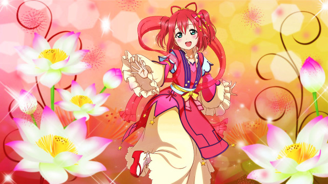 Girl pink dress field flowers free wallpaper - medium preview image