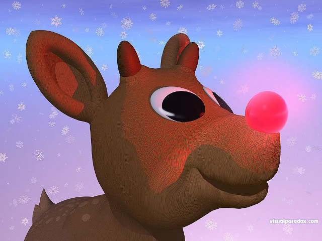 Cartoon deer bubble pink snowflakes free wallpaper - medium preview image