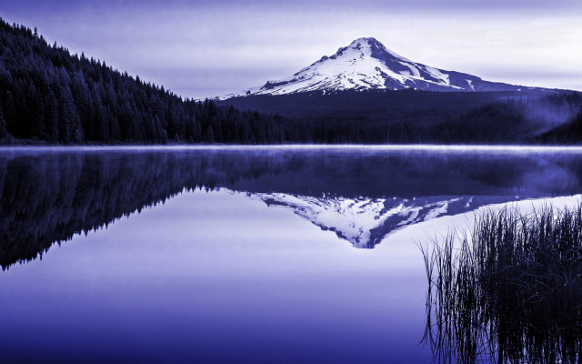 Mountain reflection lake trees sky #6 free wallpaper - medium preview image