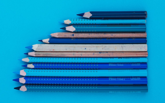 Pencils blue surface background pink free wallpaper - medium preview image