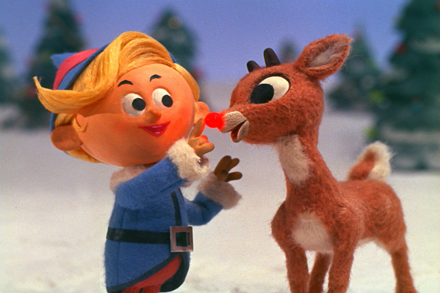 Little girl kissing rudolph reindeer free wallpaper - medium preview image